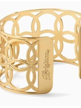 Brighton Gold Tone Christo Cuff Bracelet & Dust Bag